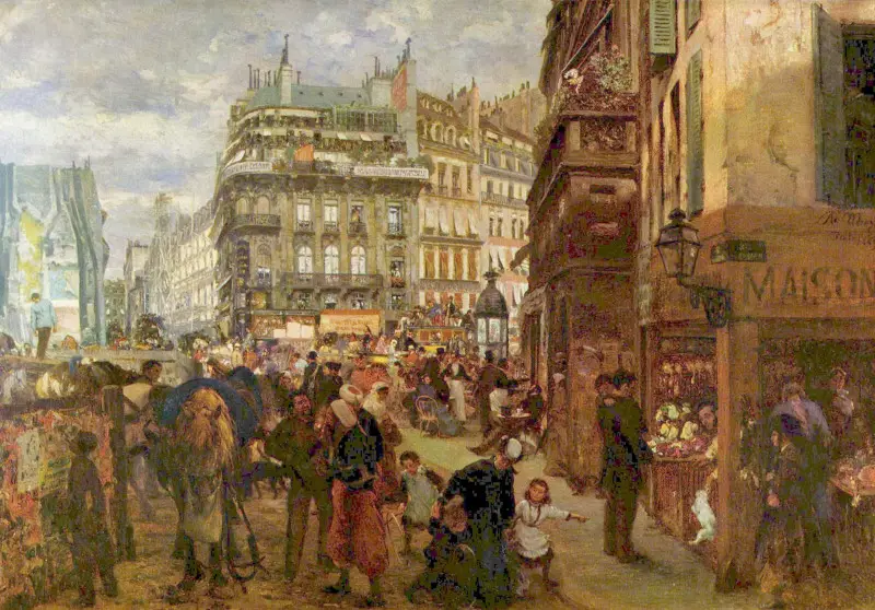 Weekday in Paris by Adolph Menzel